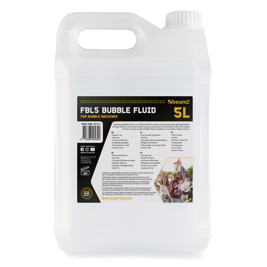 beamZ FBL5 Liquido per Bolle 5L a Base D'Acqua