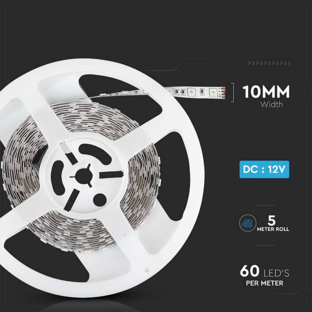 V-TAC Strip LED SMD5050 10,8W/m 5m 60 LED/m RGB 12V IP20 10mm