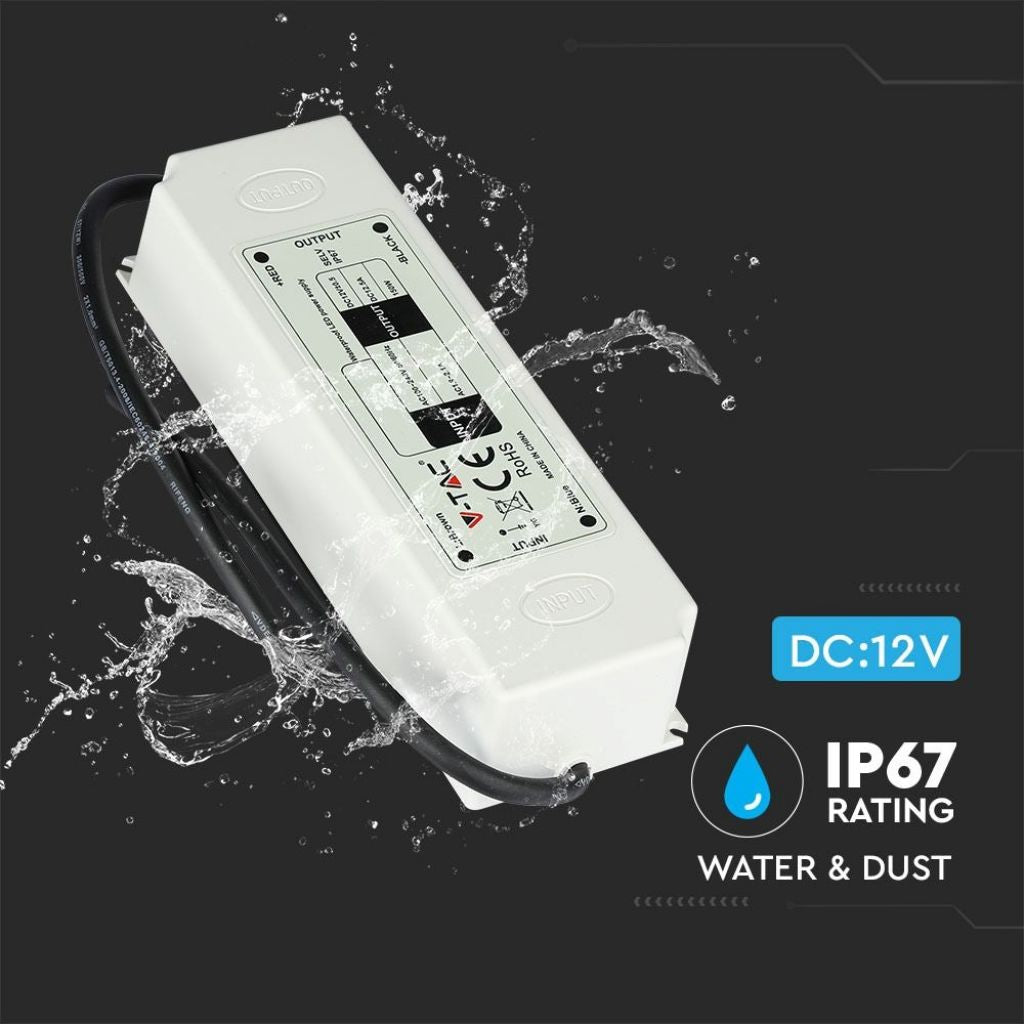V-TAC Alimentatore in Plastica 60W 12V 5A Colore Bianco IP67
