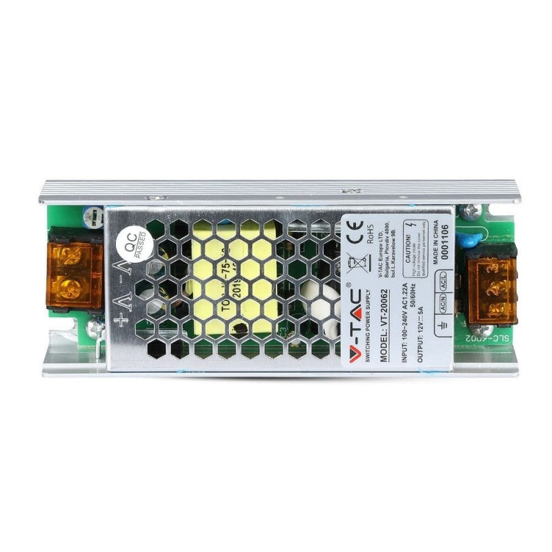 V-TAC Alimentatore in Metallo 60W 12V 5A IP20