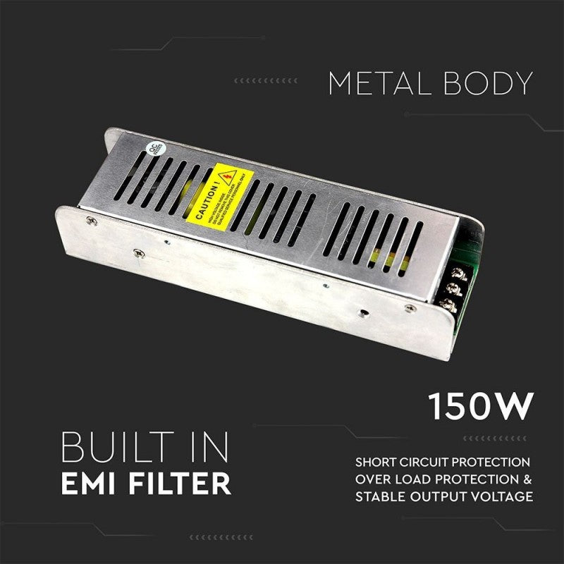 V-TAC Alimentatore in Metallo 150W 12V 12,5A IP20 Dimmerabile