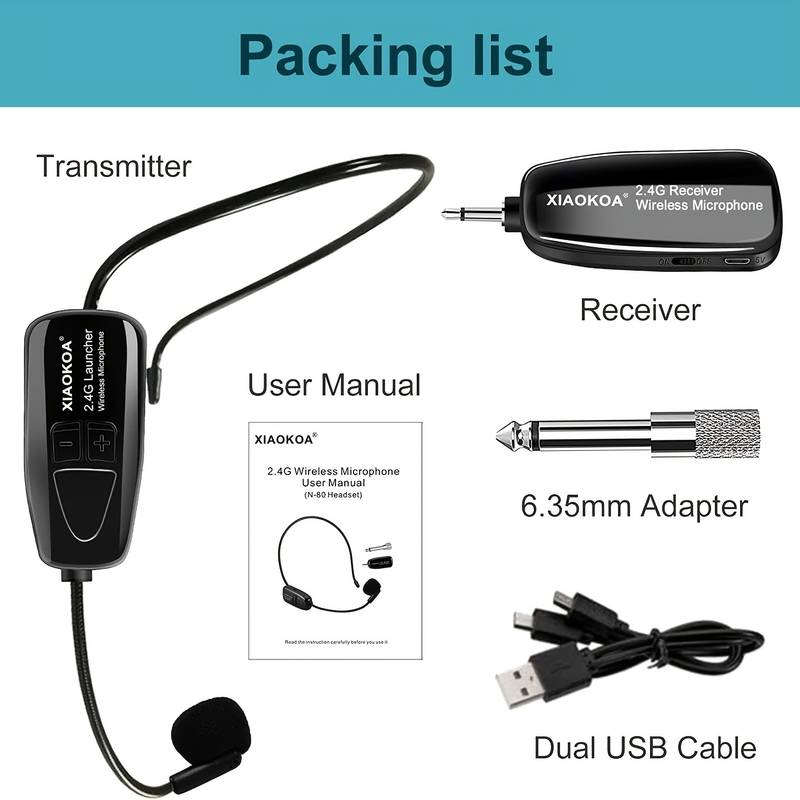 Cuffia microfonica wireless per sistema PA