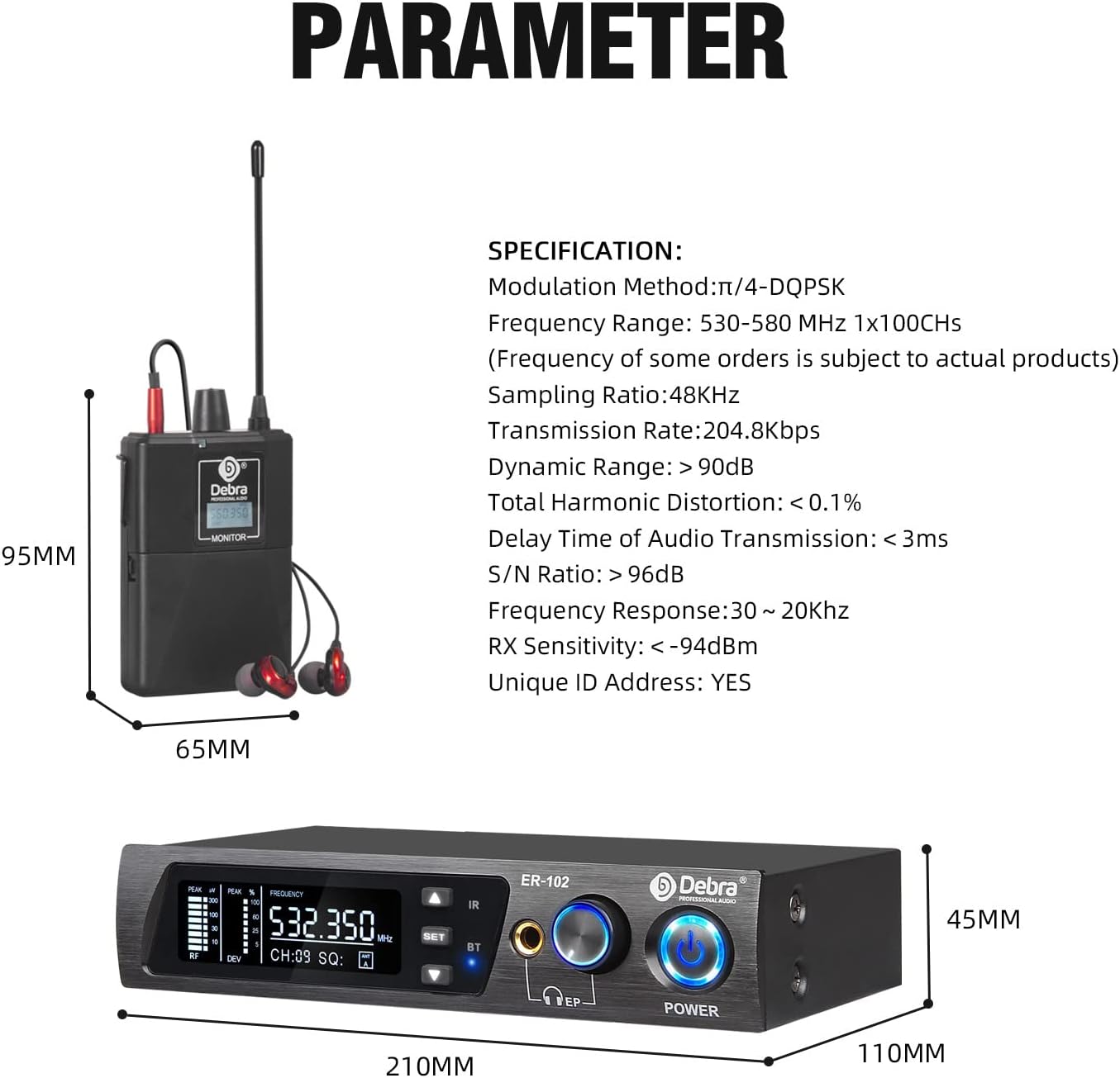 Debra ER-102 In Ear Monitor Sistema Wireless
