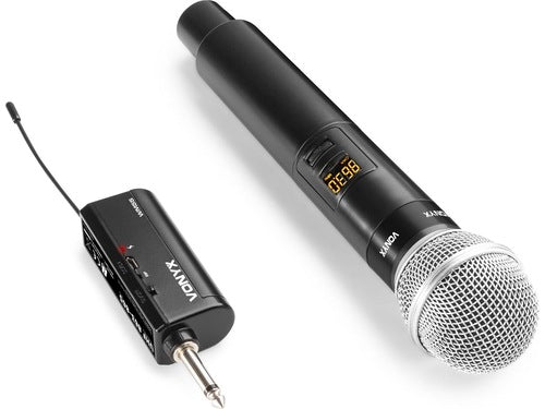 Vonyx Radiomicrofono portatile WM55 Ponte radio a 16 canali UHF, trasmettitore portatile