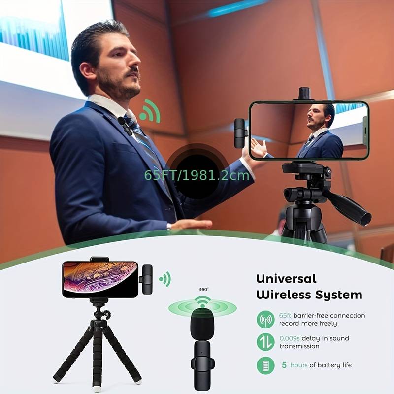 Microfono Lavalier Professionale Senza Fili