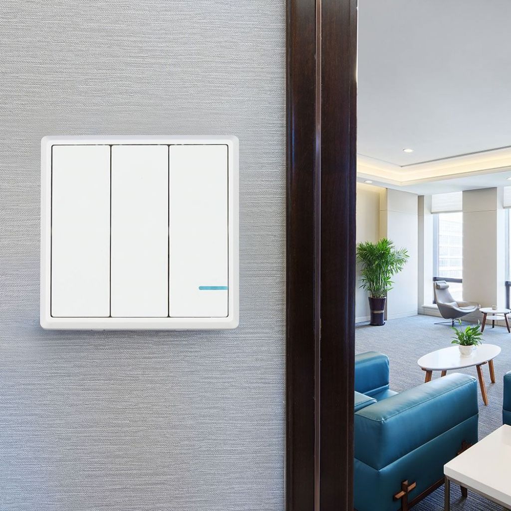 V-TAC Interruttore Wireless a Triplo Tasto con Sensore Colore Bianco IP54