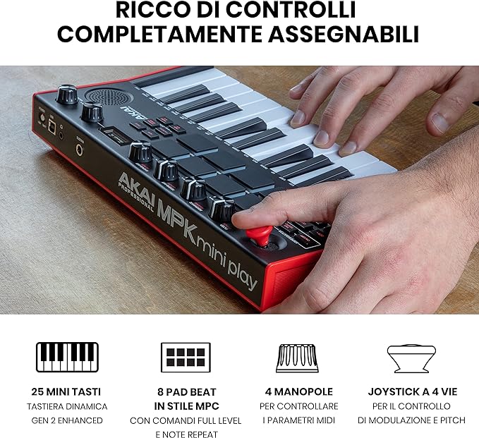 AKAI MPK Mini Play Mk3 Mini tastiera controller con altoparlanti
