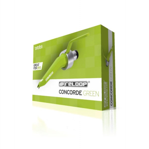 Reloop Concorde Green - speciale stilo sferico, ottimizzato per vinili timecode, tensione di uscita molto alta e bassissimo wearout del vinile