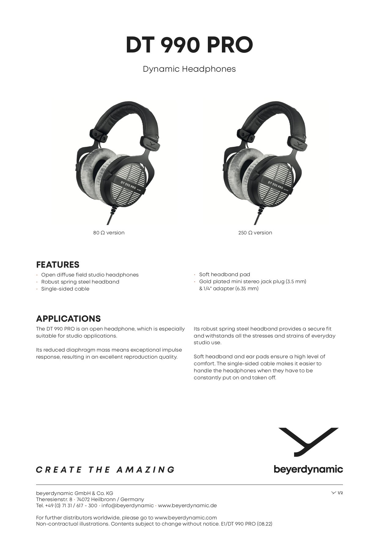 BEYERDYNAMIC DT 990 PRO 250 - Cuffie aperte, 250 Ohm