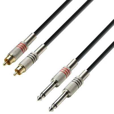 Adam Hall Cavo Audio 2x Jack mono 2x Chinch 6 m