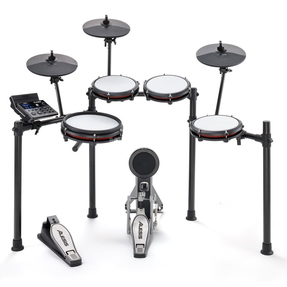 Alesis Kit Nitro Max Batteria elettronica in otto pezzi con teste a rete e Bluetooth