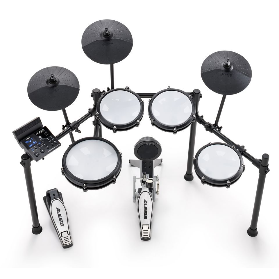 Alesis Kit Nitro Max Batteria elettronica in otto pezzi con teste a rete e Bluetooth
