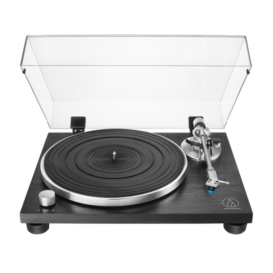 AT-LPW30BK Giradischi manuale con trasmissione a cinghia e base in legno