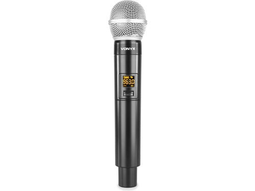 Vonyx Radiomicrofono portatile WM55 Ponte radio a 16 canali UHF, trasmettitore portatile