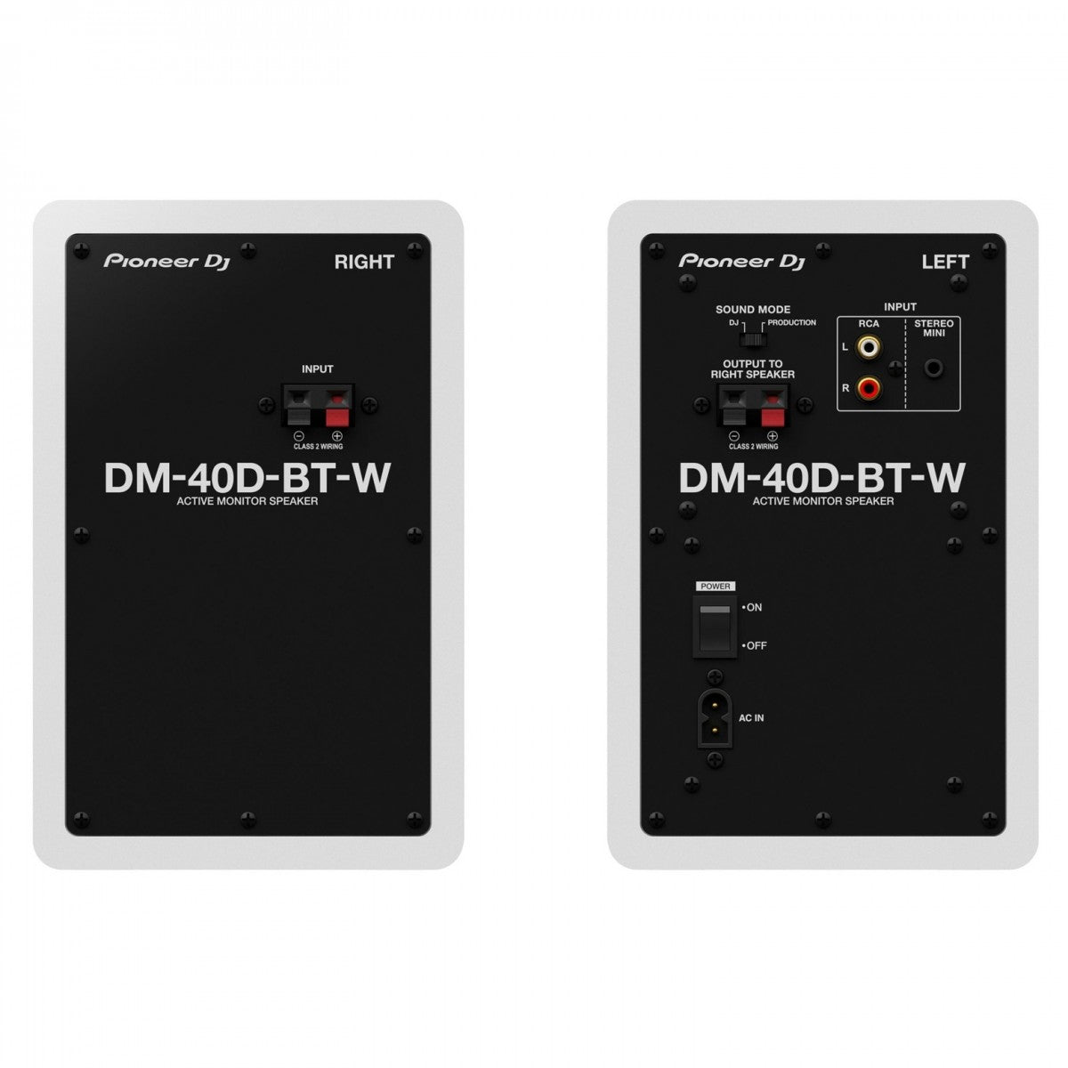 Pioneer DJ M-40D-BT monitor attivo da 4"(pc) con Bluetooth (coppia) Nero / Bianco