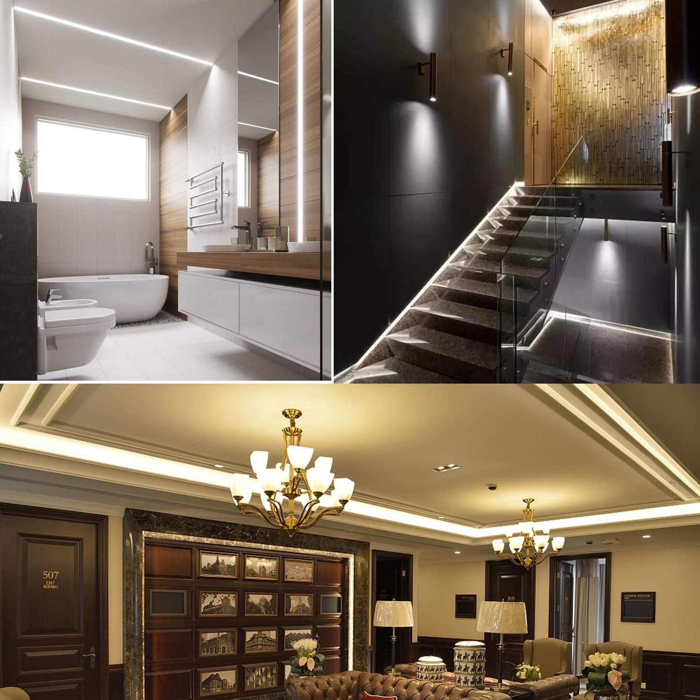 Profilo in Alluminio per striscia led da 1m a Forma V Modello