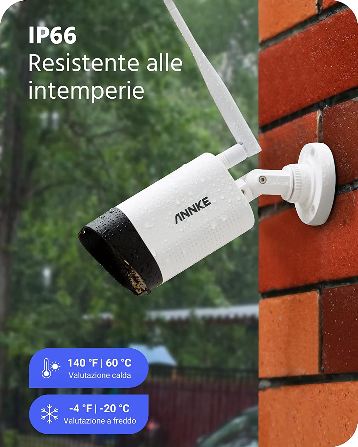 ANNKE Kit Videosorveglianza WiFi 3MP, NVR 8CH 5MP e 4 Telecamere wireless