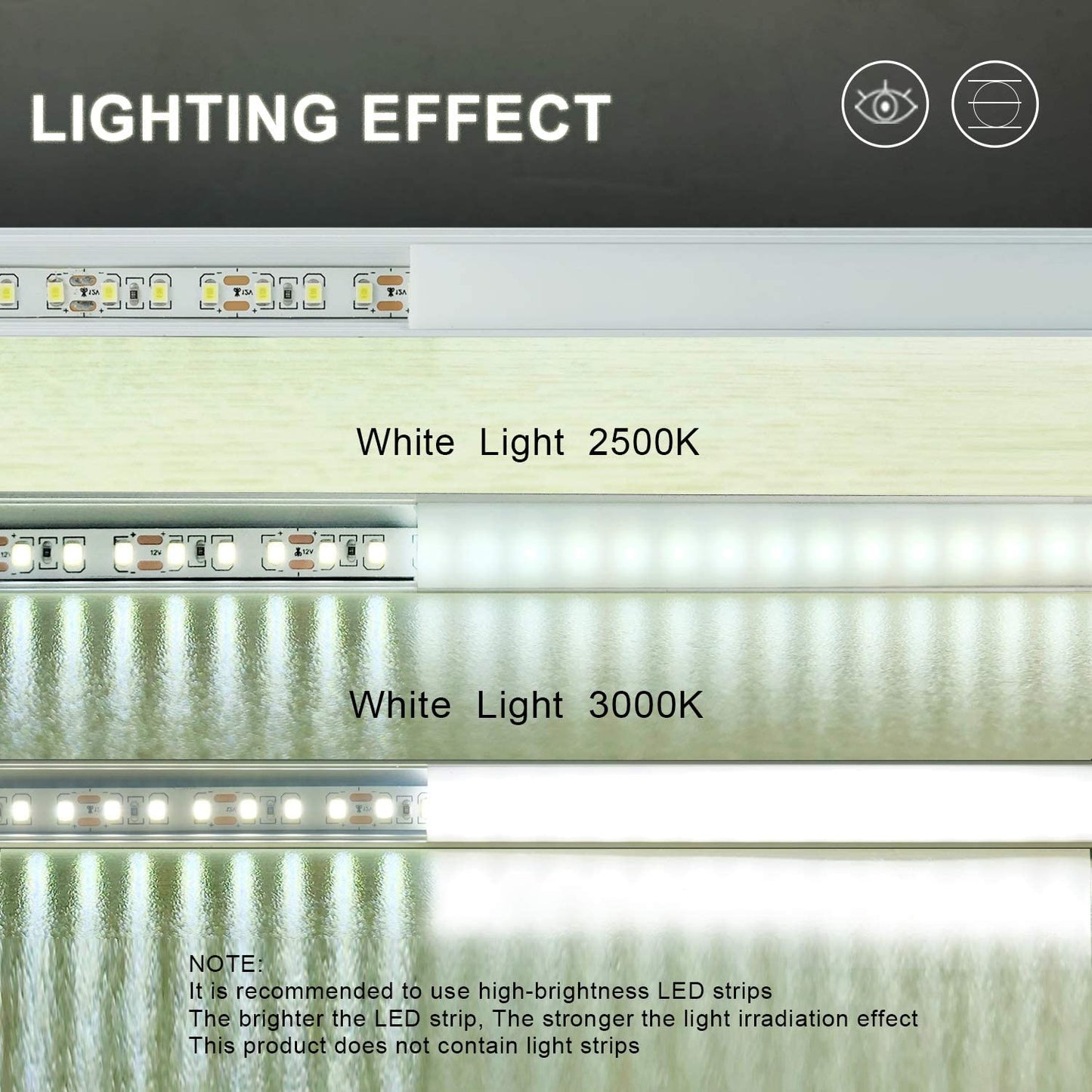 Profilo in Alluminio per striscia led da 1m a Forma V Modello
