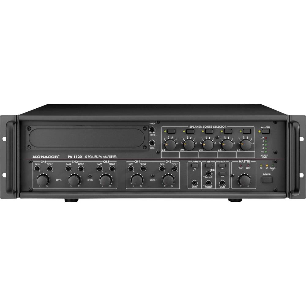 Monacor PA-1120 ELA 120 W 5-Zone + PA200 RAdio FM/AM Modul - USATO