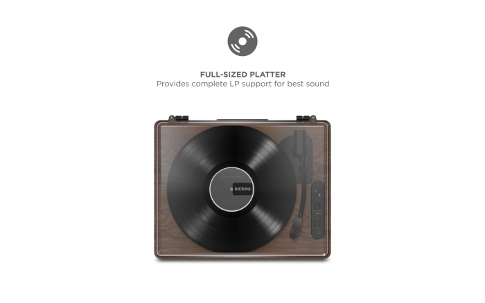 ION Luxe LP ™ - GIRADISCHI WIRELESS BLUETOOTH CON ALTOPARLANTI STEREO INTEGRATI