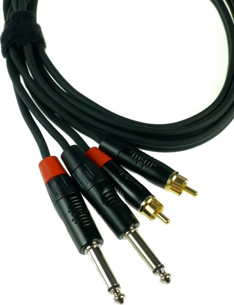 BlackLine DCD8169 (1.5m) - Cavo 2x cinch- 2x Jack Mono Da 6,3mm