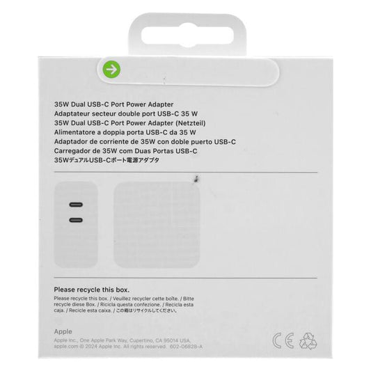 Apple MW2K3ZM/A Alimentatore USB-C 35 W Doppia Porta Bianco