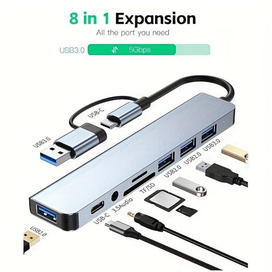 Adattatore / Adapter USB C/USB 3.0 HUB 8 in 1 per Mac/PC