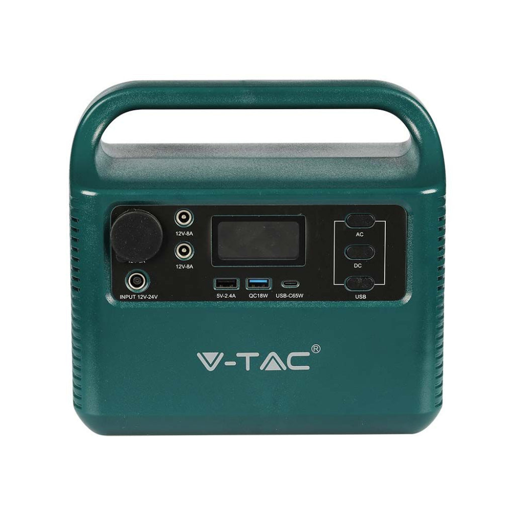 V-TAC Power Station Portatile con Batteria di Accumulo al Litio 252Wh AC:220V 2*300W (Max. 500W) Ricaricabile con Alimentatore o Pannello Solare Fotovoltaico Portatile