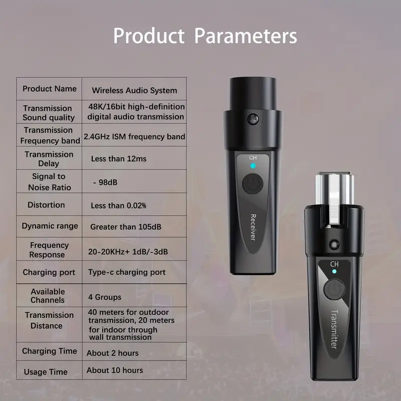 Trasmettitore di microfono wireless XLR
