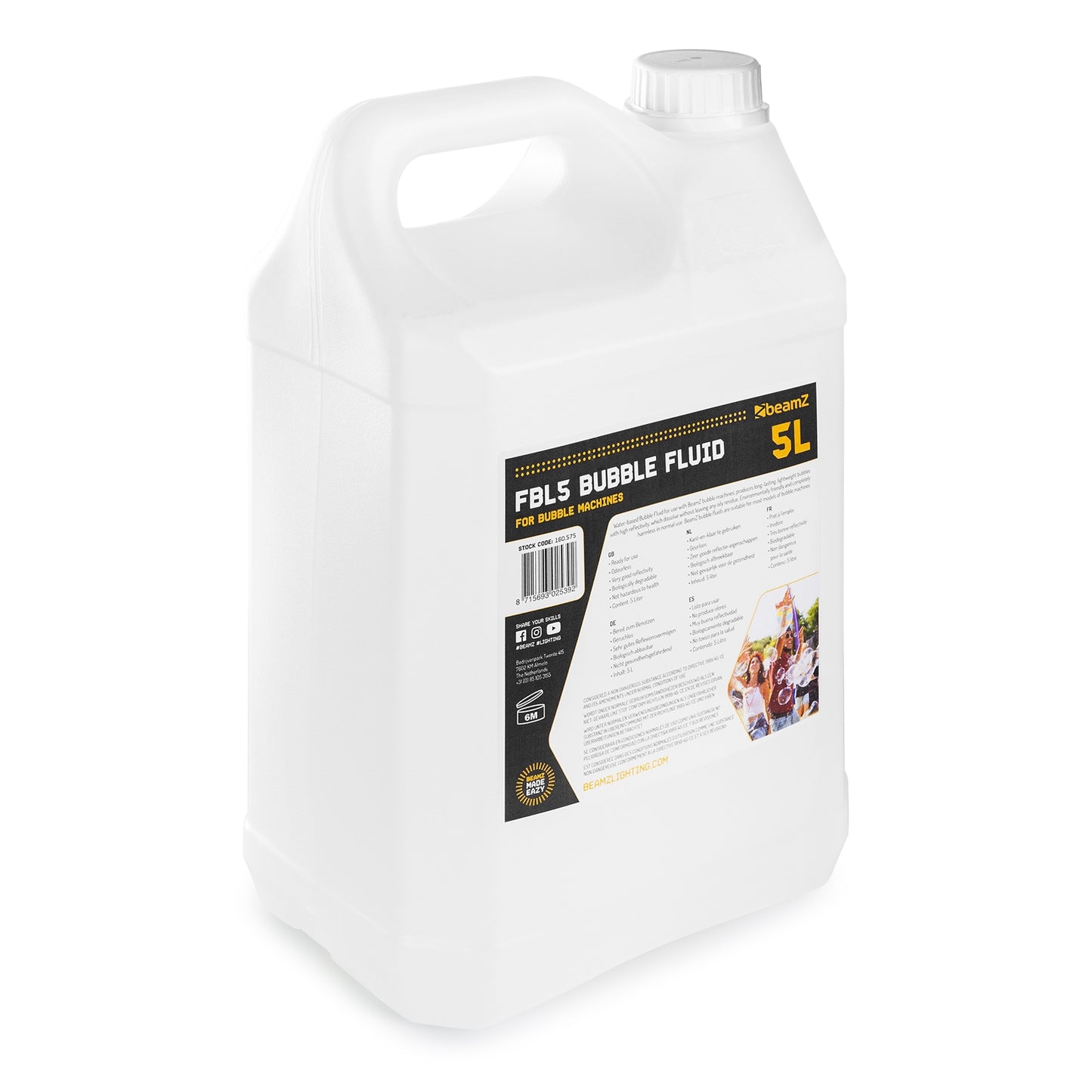 beamZ FBL5 Liquido per Bolle 5L a Base D'Acqua