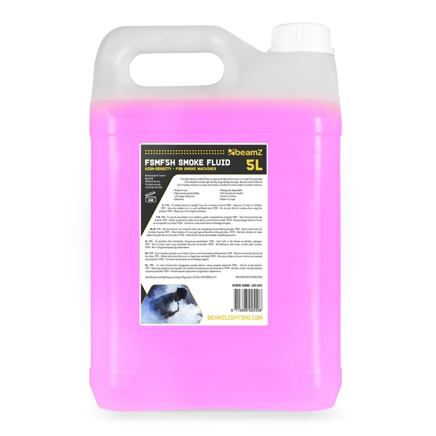 beamZ FSMF5H Fluido Nebbia 5L Alta Densità Rosa
