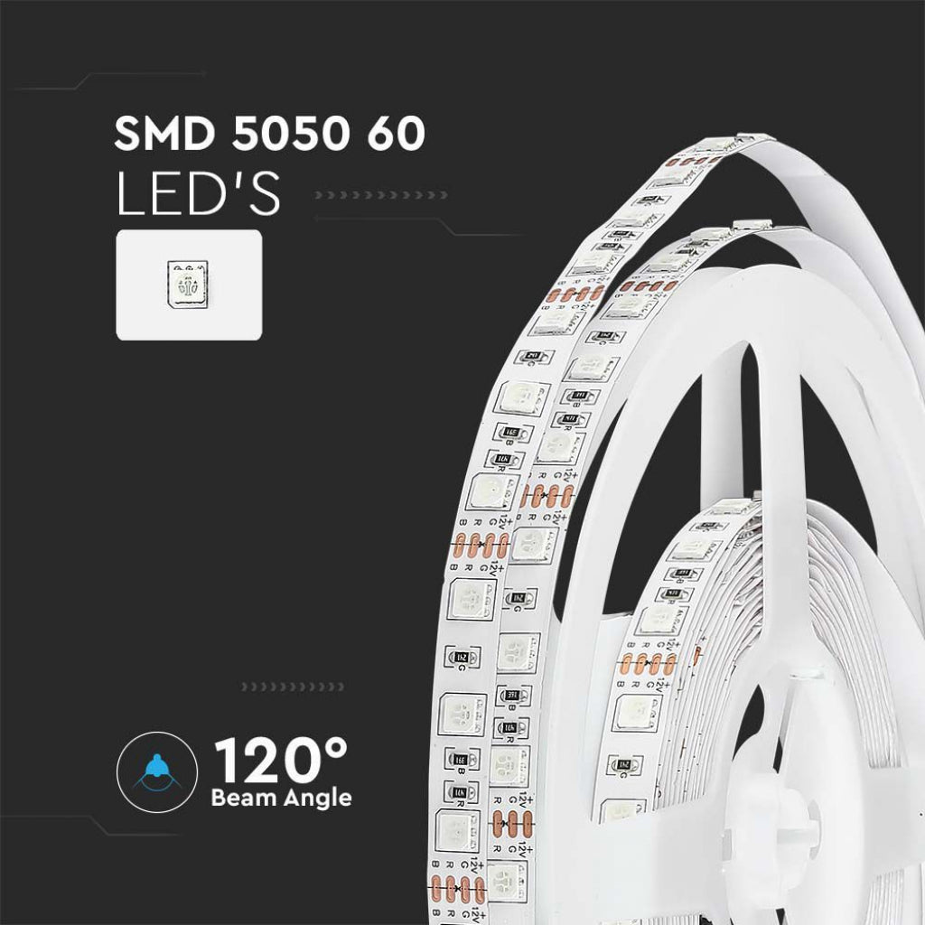 V-TAC Strip LED SMD5050 10,8W/m 5m 60 LED/m RGB 12V IP20 10mm