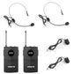 Vonyx WM82B Set UHF 2 Canali 2 Bodypack Headset Lavalier