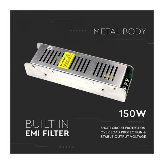 V-TAC Alimentatore in Metallo 150W 24V 6,25A IP20 Dimmerabile