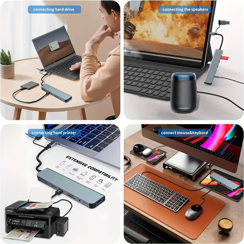 Adattatore / Adapter USB C/USB 3.0 HUB 8 in 1 per Mac/PC