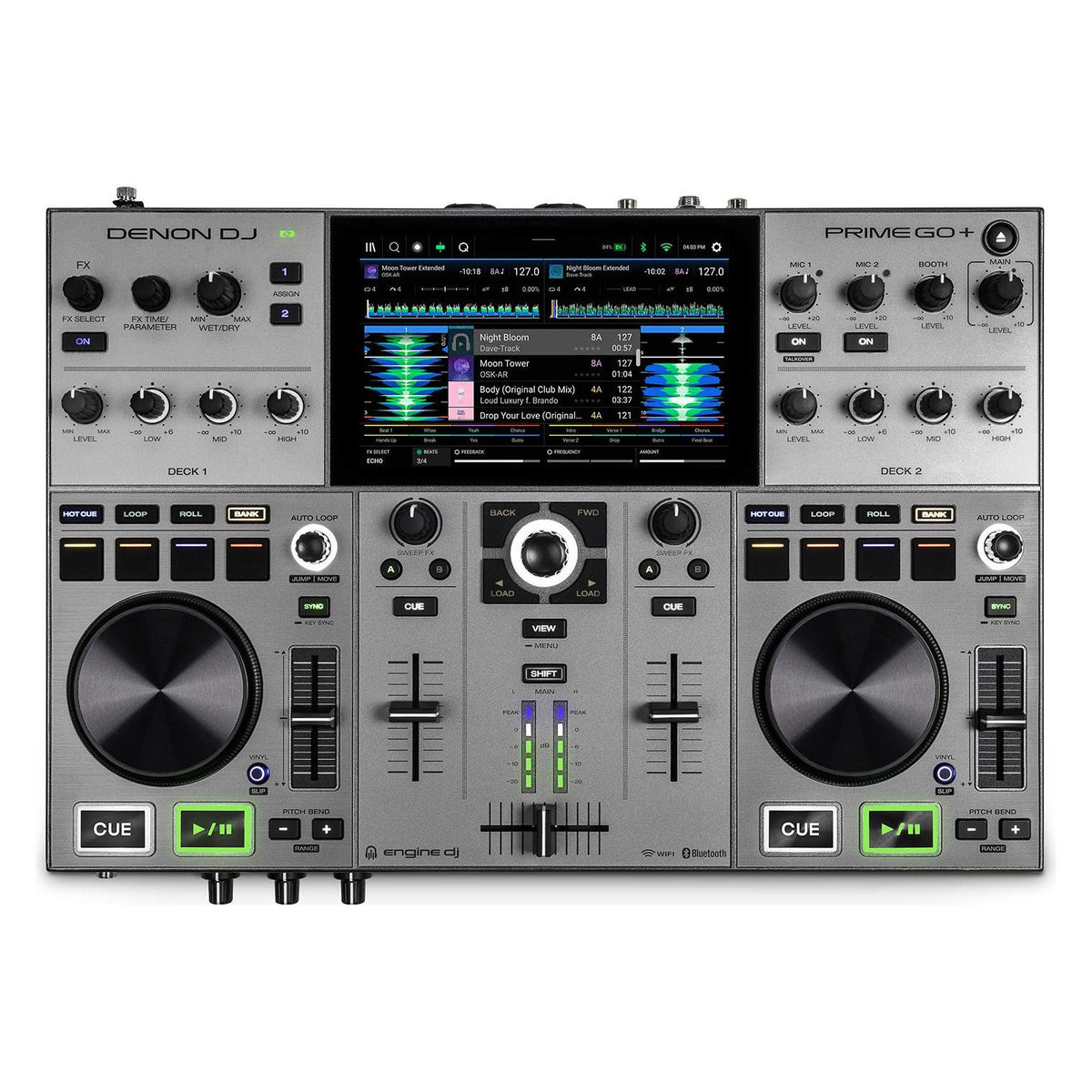 Denon DJ Prime GO+ Controller DJ Standalone Wi-Fi Argento