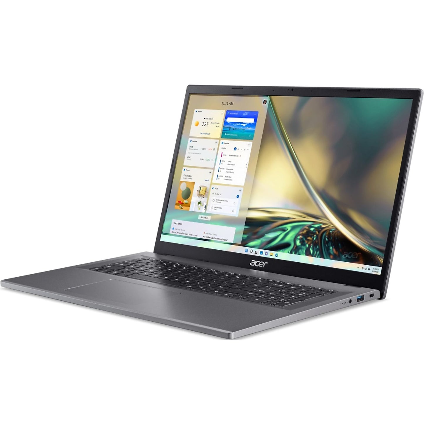 ACER PC Portatile Aspire 3 A317-55P-C4BA, Notebook, con 17.3 " display, Intel® N-Series N100 processore, 8 GB RAM, 512 GB SSD, Intel® UHD Graphics, Grigio acciaio, Windows 11 Home (64 Bit)