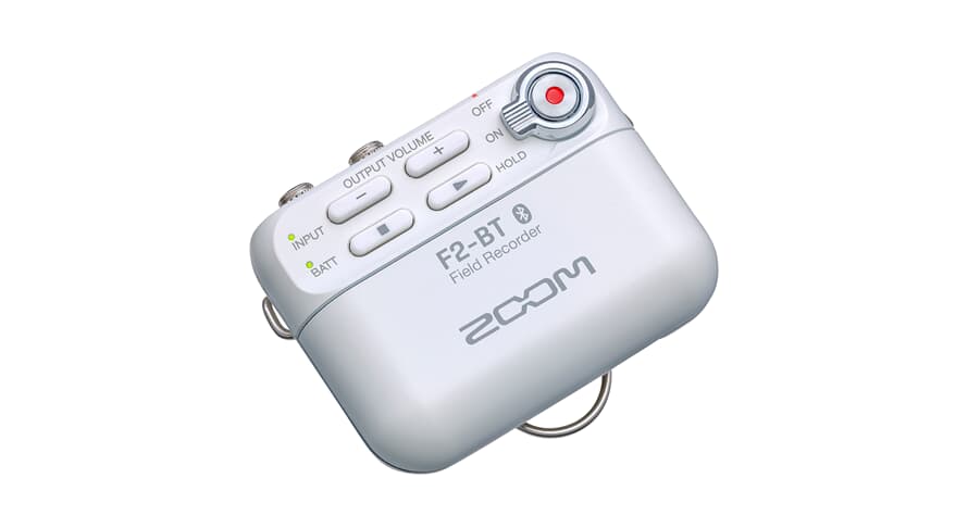 Zoom F2-BT Bianco Registratore da campo con Bluetooth e microfono lavalier