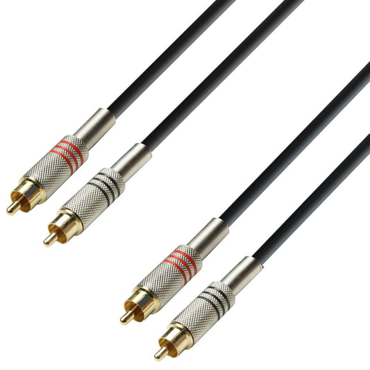 Adam Hall 3 STAR TCC 0300 Twin Cable 2 RCA x 2 RCA | 3 m