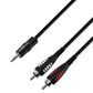 3 STAR YWCC 0100 Y-Cable | Adam Hall® 2 RCA x Minijack | 1 m