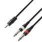 3 STAR YWPP 0100 Y-Cable | Adam Hall® 2 Jack TS x Minijack | 1 m