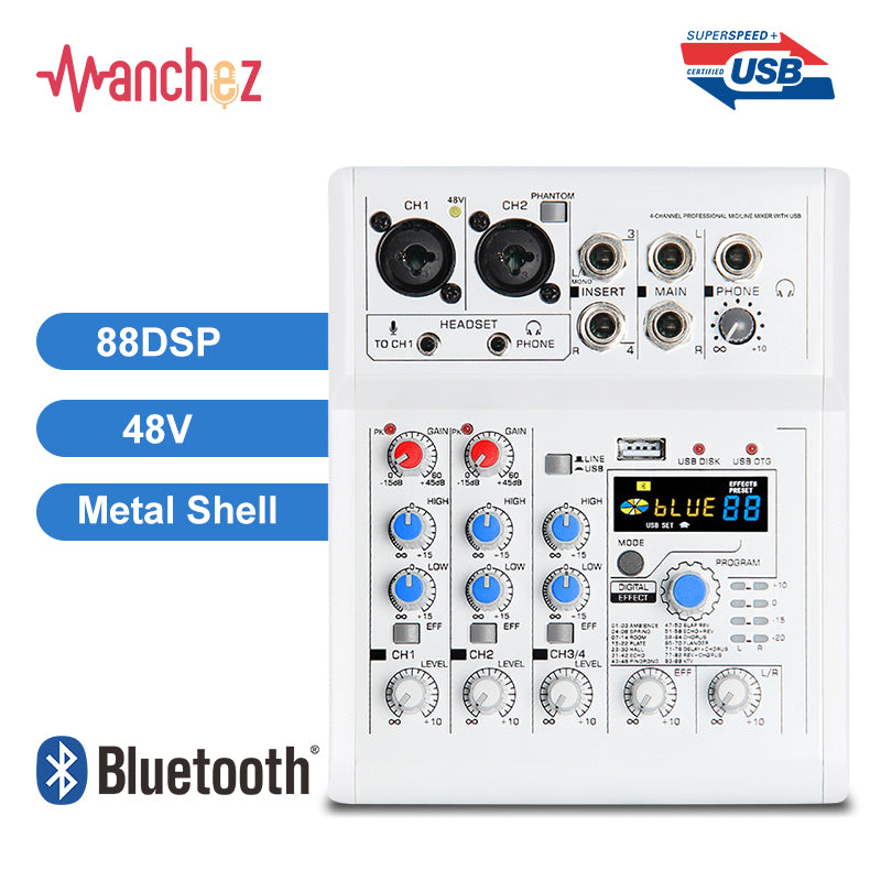 Manchez G4 Mini 4 Chl Sound Mixer Usb Console Dj Oke Ph Computer Recording 48v