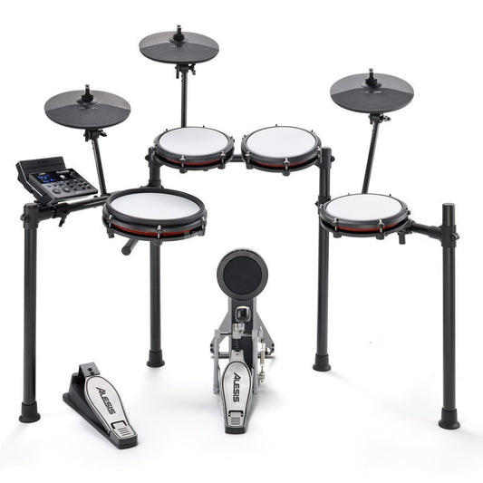 Alesis Kit Nitro Max Batteria elettronica in otto pezzi con teste a rete e Bluetooth