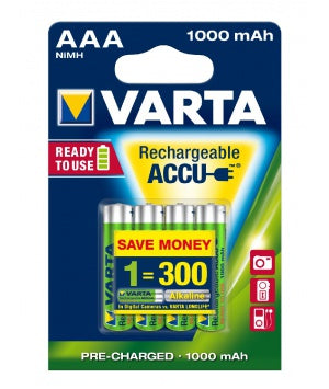 CONFEZIONE 4 ACCUS AAA 1000MAH VARTA PROFESSIONAL