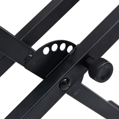 vidaXL Supporto per tastiera a doppio montante X-Frame nero