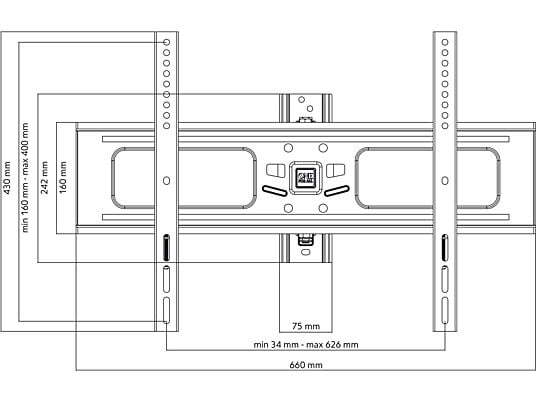 ONE FOR HALL WM2651 SUPPORTO TV, SMART TURN 180, VESA max. 600x400, TV 32-84"