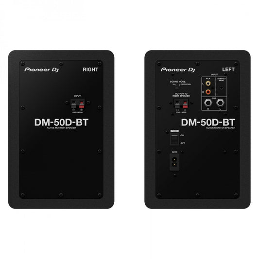 Pioneer DJ DM-50D-BT monitor attivo da 5"(pc) con Bluetooth (coppia) Nero /Bianco