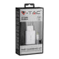 V-TAC Caricatore da Viaggio con Cavo Ricarica Veloce Micro USB 3.0A Colore Bianco