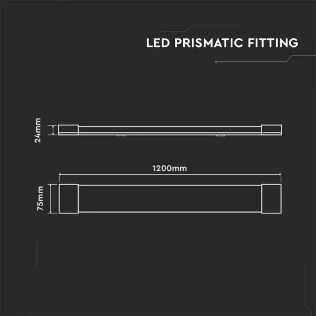 V-TAC PRO Plafoniera LED Chip Samsung Prismatica 40W 120LM/W 120cm 3000K IP20