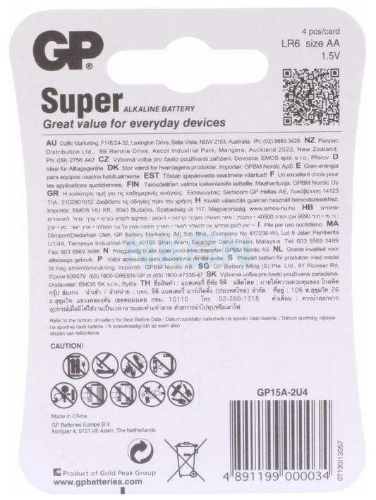 GP Super Batterie /Pile Alkaline AA